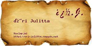 Őri Julitta névjegykártya